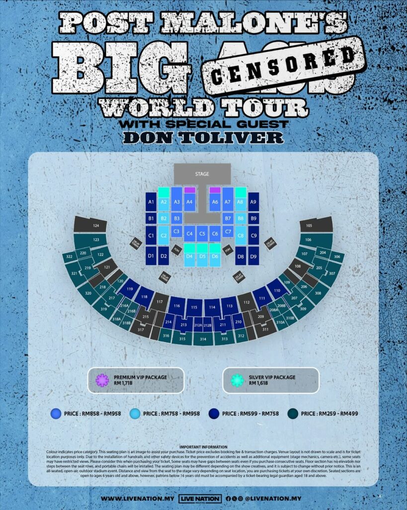 Post Malone's Big Ass World Tour-seating plan
