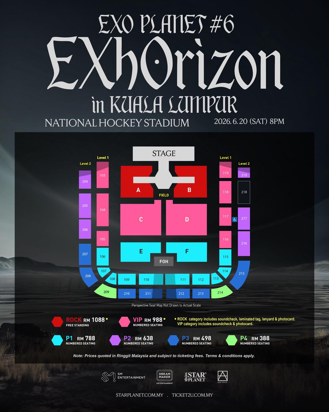 exo concert malaysia 2026 - seat map