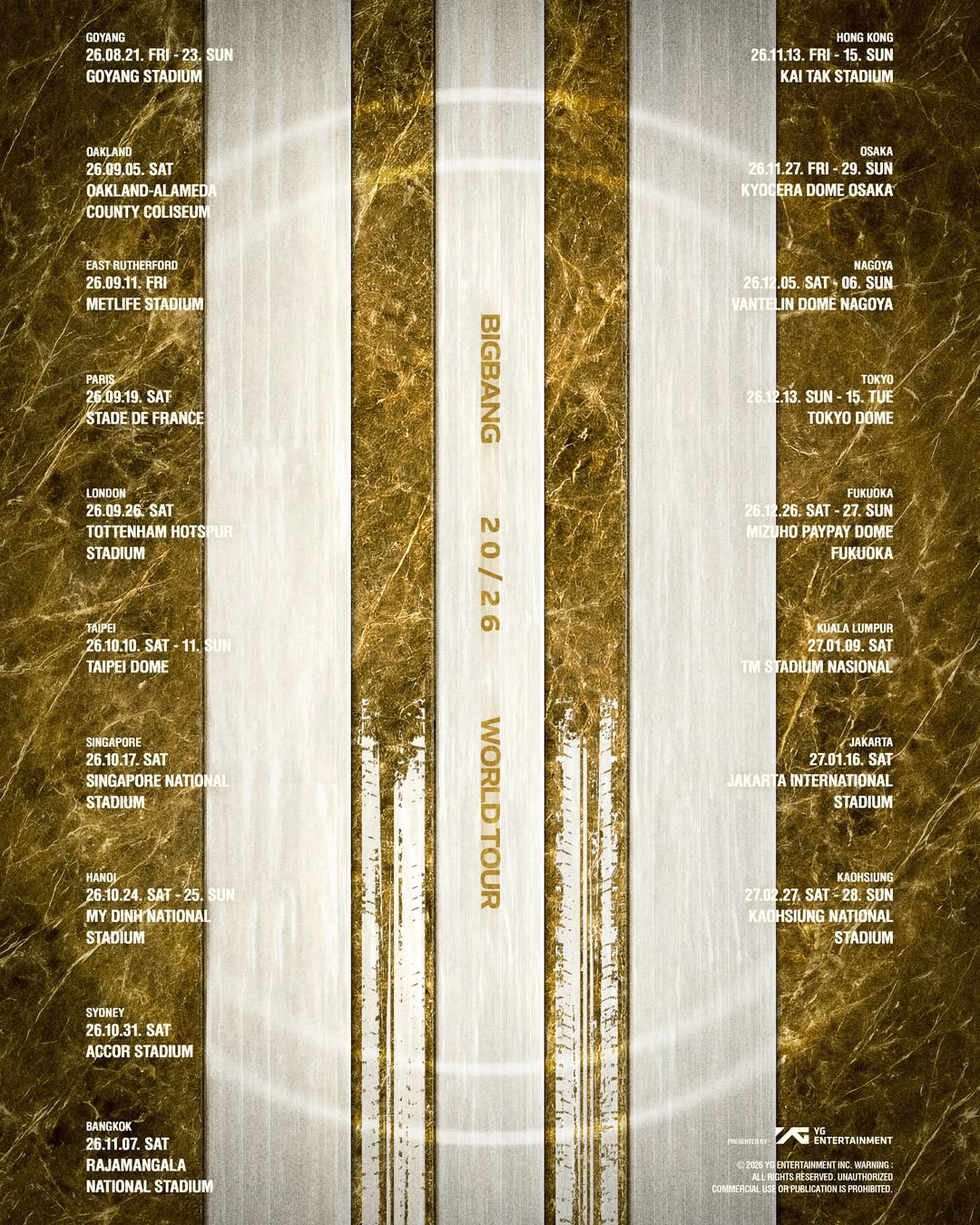 BigBang Malaysia - tour list