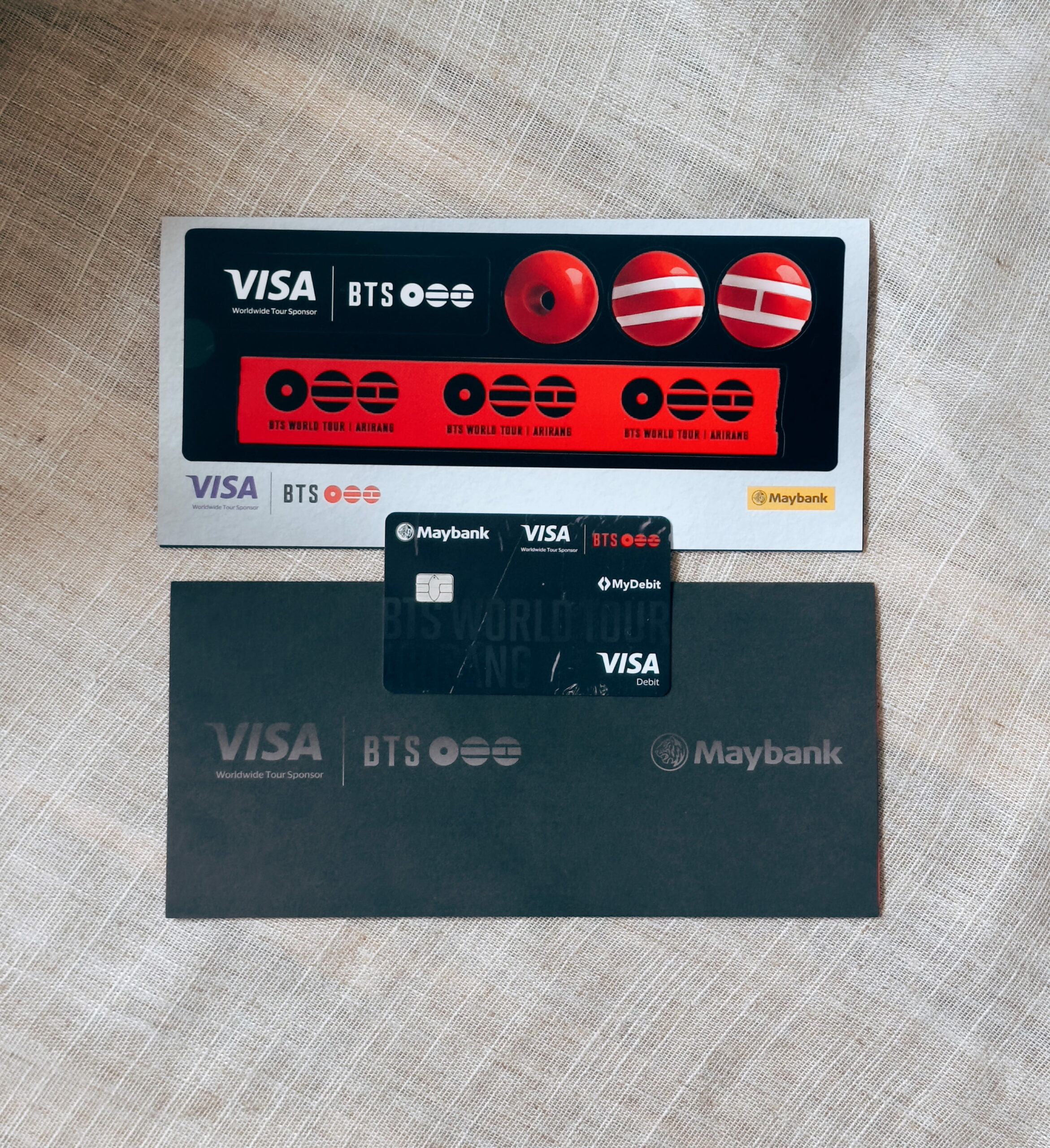 bts world tour arirang visa card - malaysia card