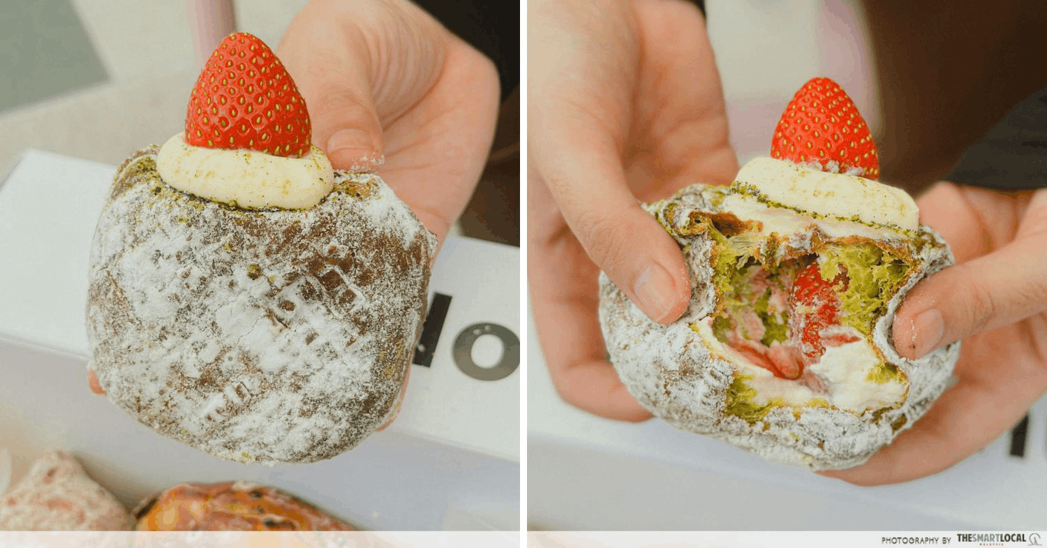 i'm donut the exchange trx - matcha strawberry mascarpone