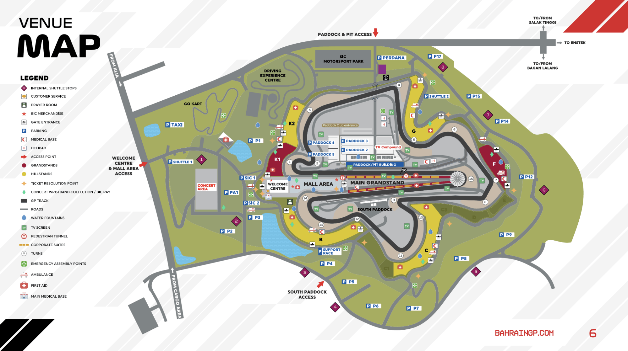 bahrain grand prix malaysia - sepang international circuit venue map
